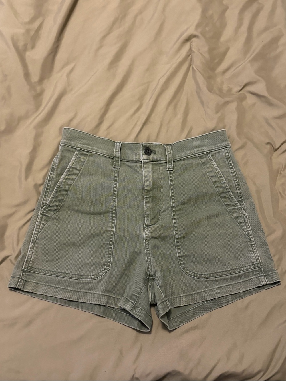 Madewell The Perfect Vintage Fatigue Shorts Olive Green High Rise Utility - 26
